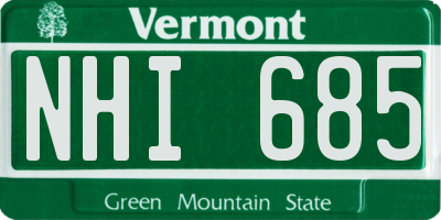 VT license plate NHI685