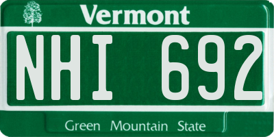 VT license plate NHI692