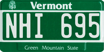 VT license plate NHI695
