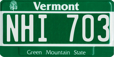 VT license plate NHI703