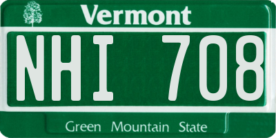 VT license plate NHI708