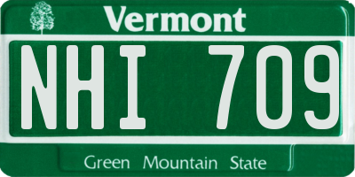 VT license plate NHI709