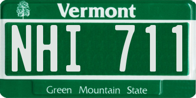VT license plate NHI711