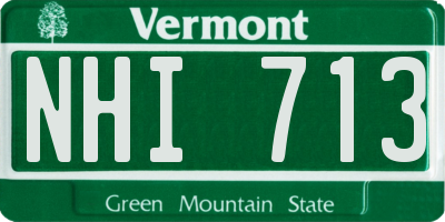VT license plate NHI713