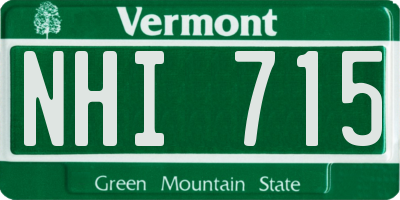 VT license plate NHI715