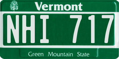 VT license plate NHI717