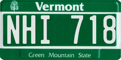 VT license plate NHI718