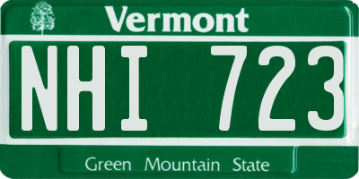 VT license plate NHI723