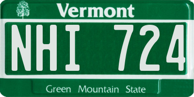 VT license plate NHI724