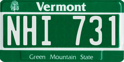 VT license plate NHI731