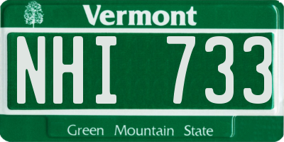 VT license plate NHI733