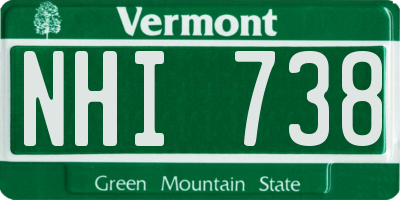 VT license plate NHI738