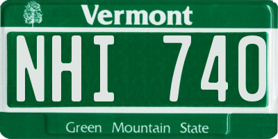 VT license plate NHI740