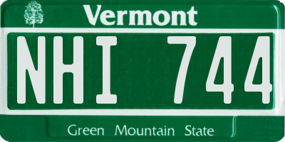 VT license plate NHI744