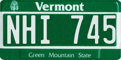 VT license plate NHI745
