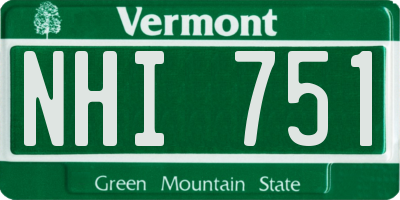 VT license plate NHI751