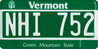 VT license plate NHI752