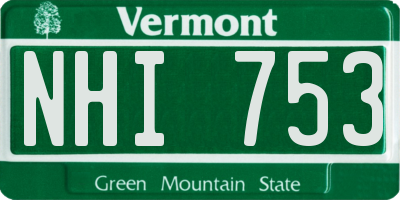 VT license plate NHI753