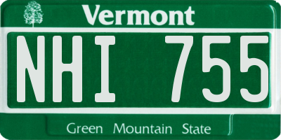 VT license plate NHI755