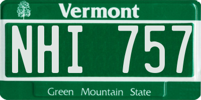 VT license plate NHI757