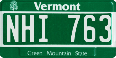 VT license plate NHI763