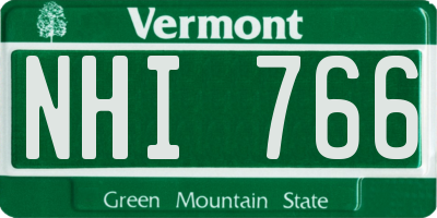 VT license plate NHI766