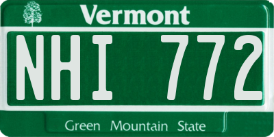VT license plate NHI772
