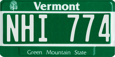 VT license plate NHI774