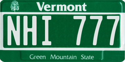 VT license plate NHI777