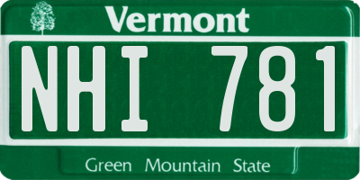 VT license plate NHI781