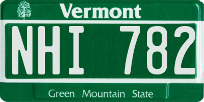 VT license plate NHI782