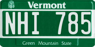 VT license plate NHI785