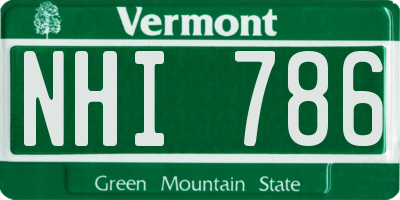 VT license plate NHI786