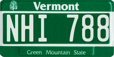 VT license plate NHI788