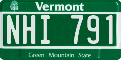 VT license plate NHI791