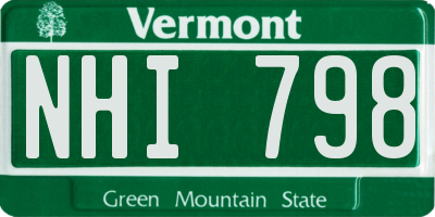 VT license plate NHI798