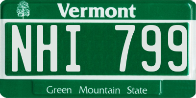 VT license plate NHI799
