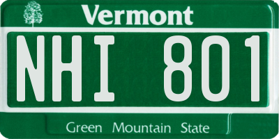 VT license plate NHI801