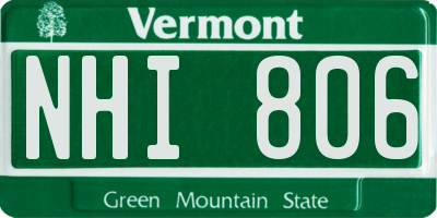 VT license plate NHI806
