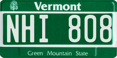 VT license plate NHI808