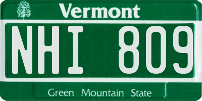 VT license plate NHI809