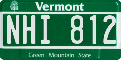 VT license plate NHI812