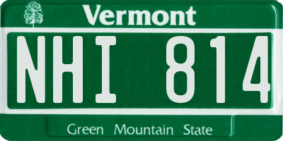 VT license plate NHI814