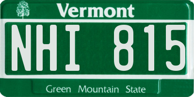 VT license plate NHI815