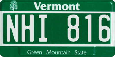 VT license plate NHI816