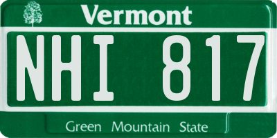 VT license plate NHI817