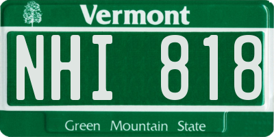 VT license plate NHI818