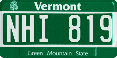 VT license plate NHI819
