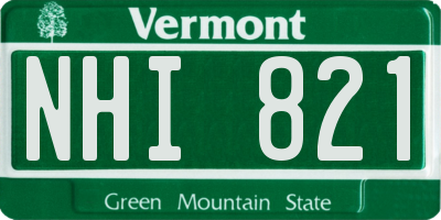 VT license plate NHI821