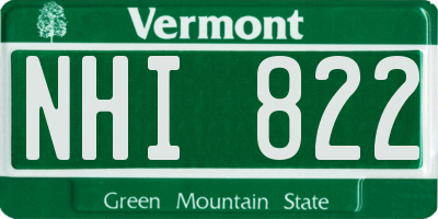 VT license plate NHI822